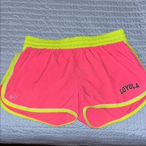 Under Armour Neon Pink and Yellow Athletic Shorts